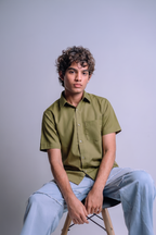 Short Sleeved Shirt with a Strip