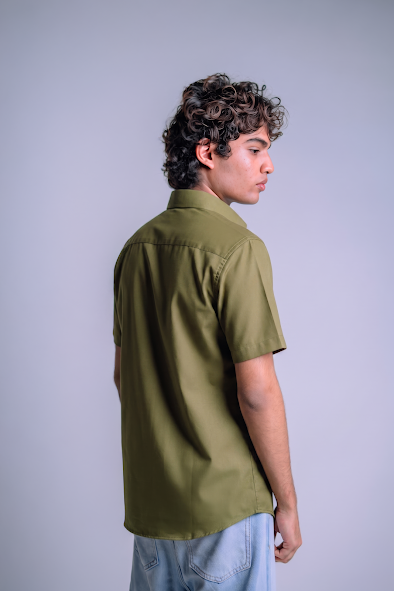 Short Sleeved Shirt with a Strip